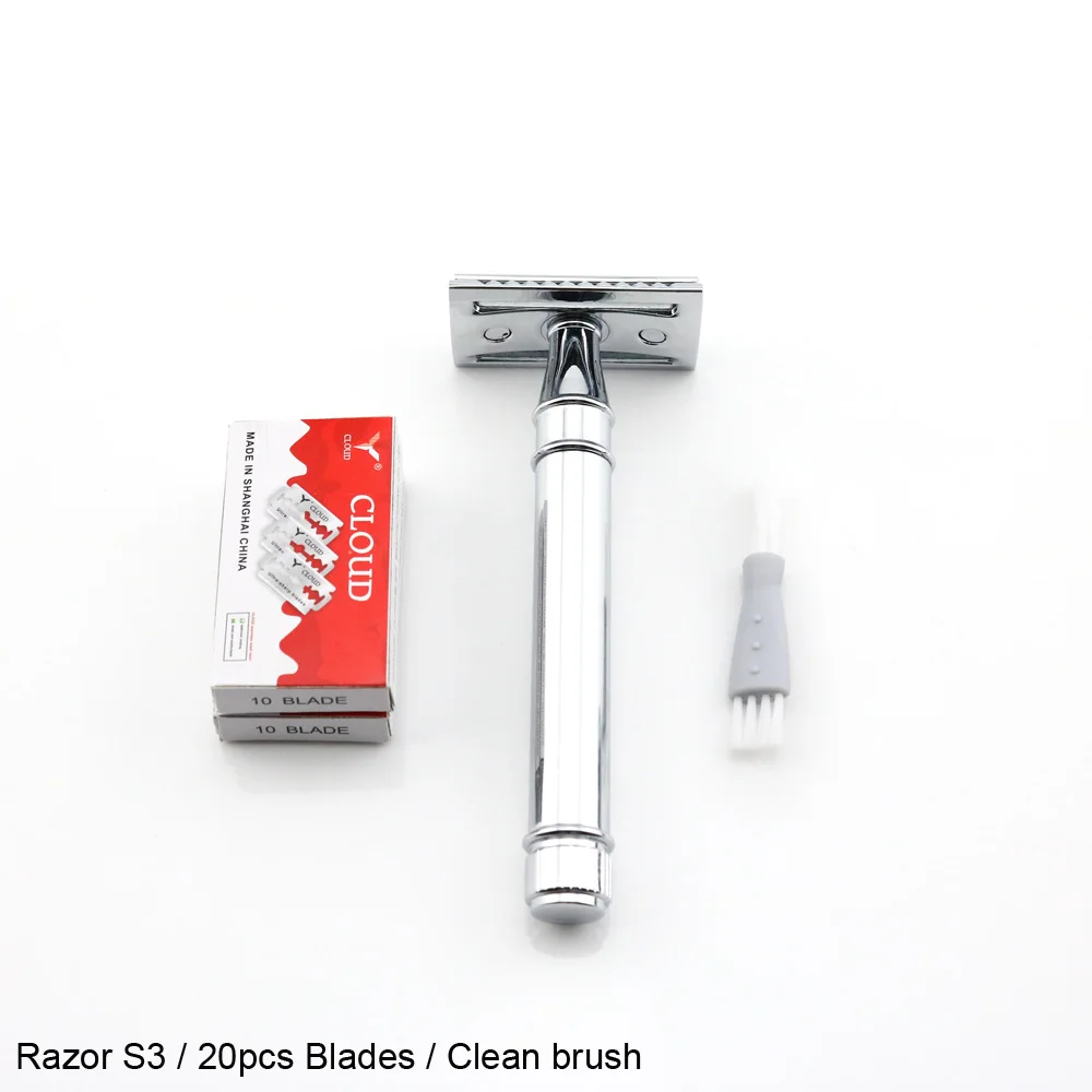 S3 20Blades Lyrebird Высококачественная Серебристая Безопасная бритва с двумя краями S3, высокое качество, с белой коробкой, новинка - Цвет: S3 20Blades