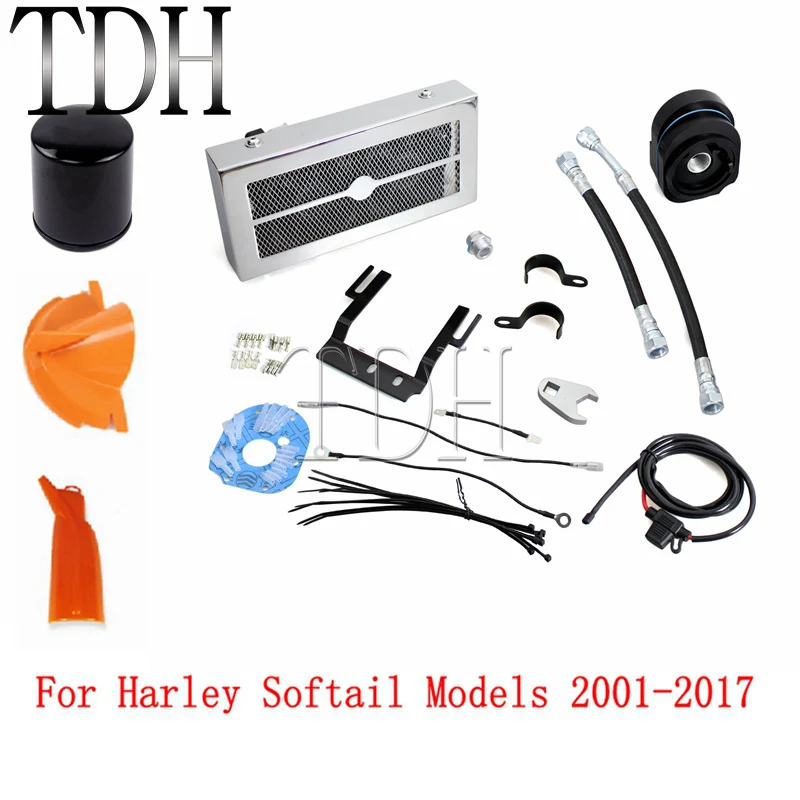 Масляный радиатор для мотоцикла Harley Softail Fat Boy FLST FXST 2001 2017|Накладки и декоративные