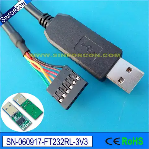USB UART TTL 3,3 v консольный кабель FTDI chip отладочный кабель 6 футов для Galileo Gen2 TTL-232R-3V3 TTL 5V