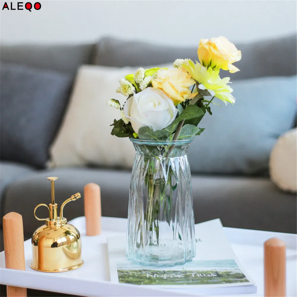 

Graceful Nordic Chic Glass Storage Jar Bottle Scandinavian European Desk Storage Bottle Vase Organizer Flower Container Decor
