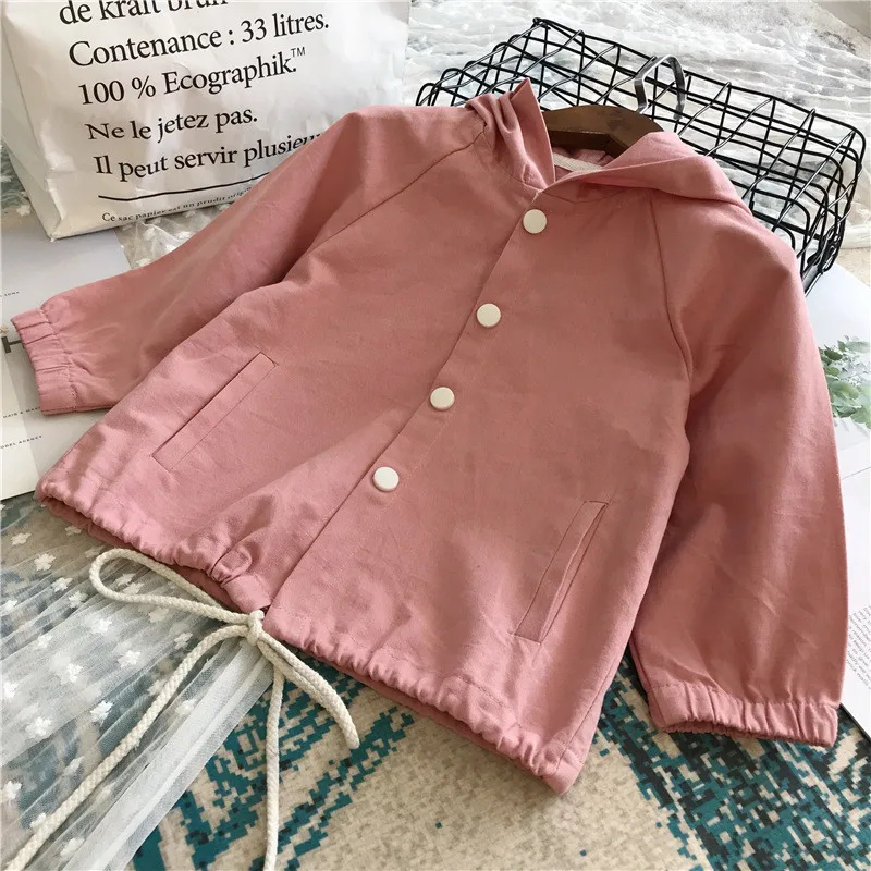 Новинка 2018 года осенняя милая куртка с капюшоном для девочек дизайн принтом