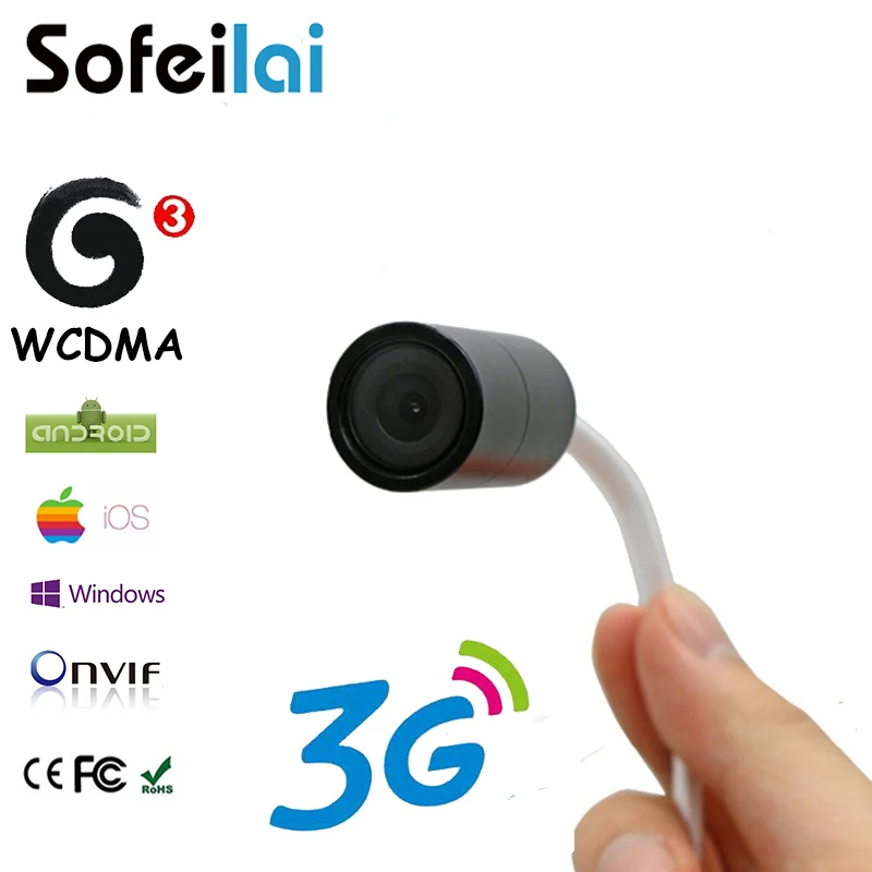 Телефон APP view 3G Беспроводная мини CCTV IP камера WCDMA sim карта Обнаружение движения onvif