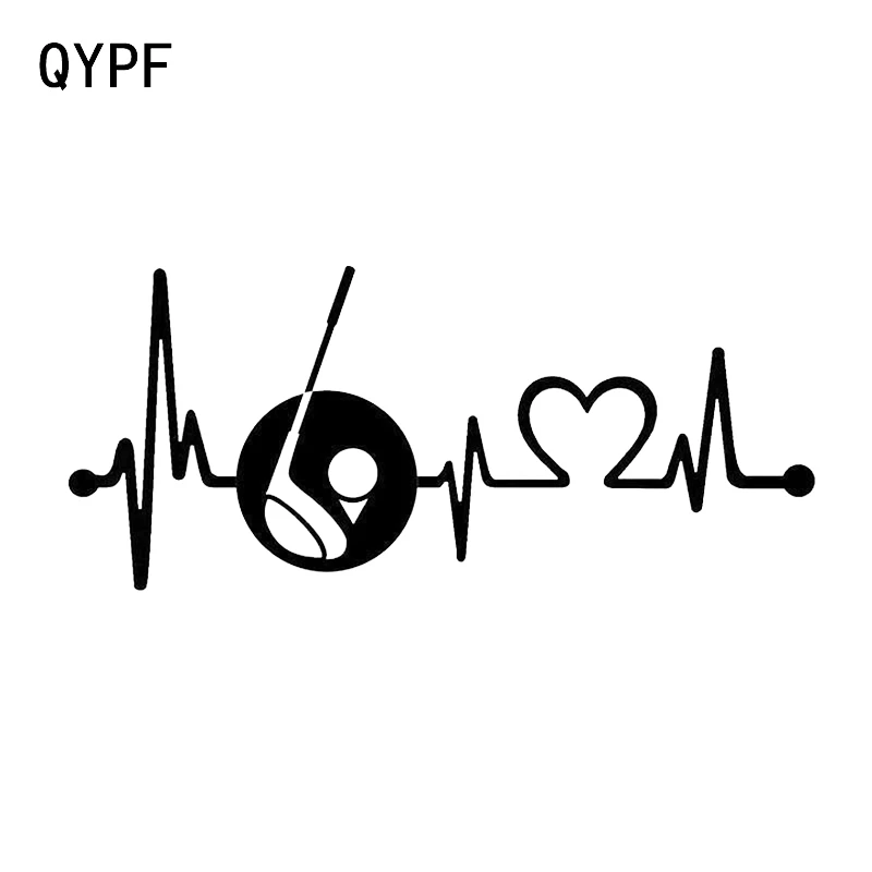 

QYPF 17*7.4CM Interesting Electrocardiogram golf Decor Car Sticker Silhouette Vinyl C16-1467