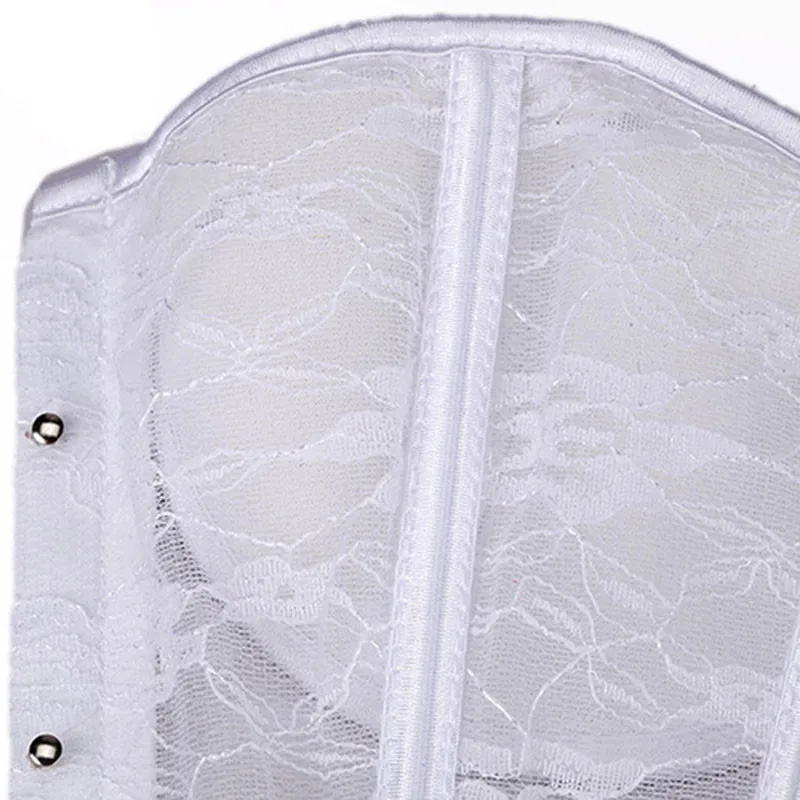 Белое сексуальное свадебное нижнее белье корсет с открытым цветочным кружевом