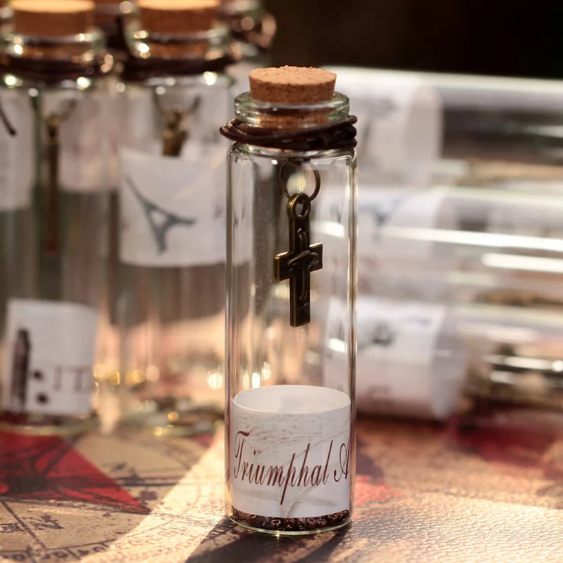 Винтажная деревянная стеклянная бутылка желаний 12 шт. подвеска в виде бутылки