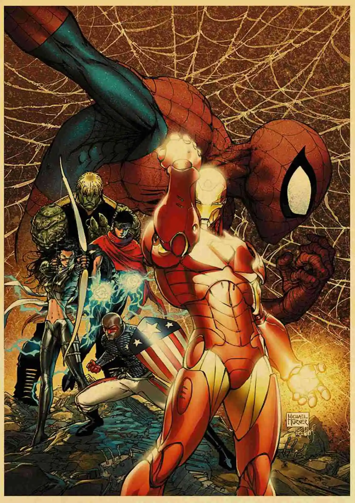 W027 Винтажные плакаты из фильма Marvel, супергерой Дэдпул для дома/бара/гостиной, декор из крафт-бумаги, высокое качество, плакат, стикер на стену - Цвет: W027