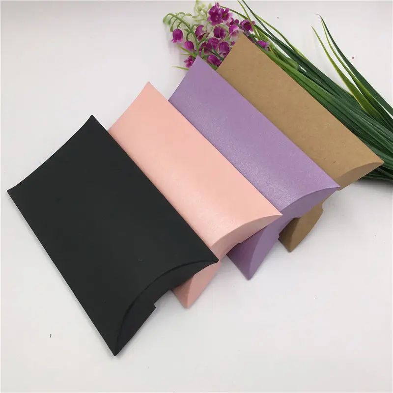 24pcs/Lot Colorful Two Size Kraft Paper Pillow Boxes For Girls Mini Lovely Doll Dress Packaging Creative Gift New | Дом и сад