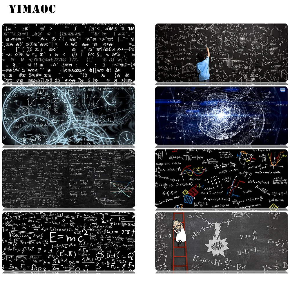 YIMAOC Boy Gift Pad Geometric formula Mouse Computer Mousepad Anti-slip Natural Rubber Gaming Mat 30x60 cm | Компьютеры и офис