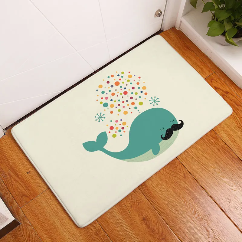 Monily фланель Водонепроницаемый против скольжения двери Коврики мультфильм