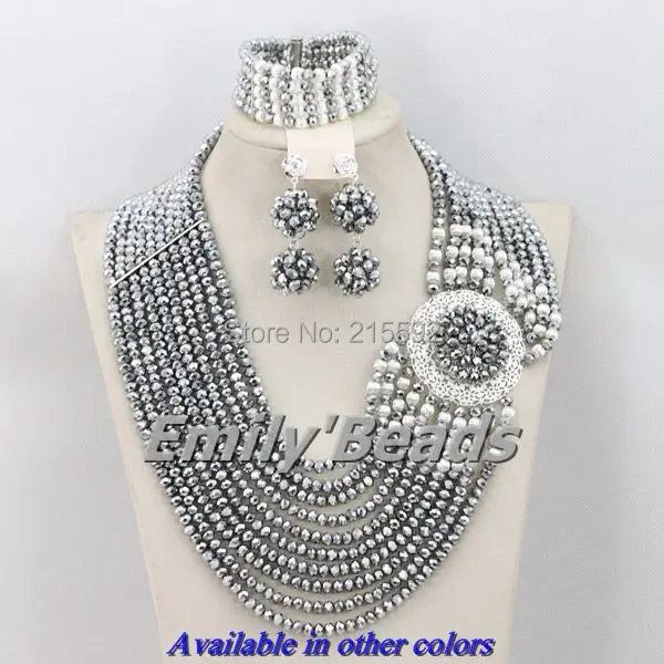 Африканские хрустальные бусины ювелирные изделия 10 рядов нигерийское свадебное