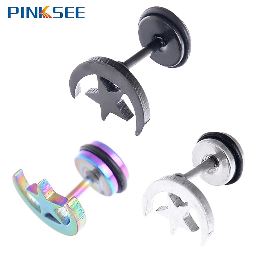 1 шт. Готический шуруп в виде Луны и звезды поддельные пробки для ушей измеритель