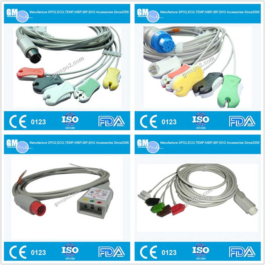 Монитор пациента ЭКГ кабель tru-link 5-свинца iec 10FT и 17pin совместимый с spacelab |