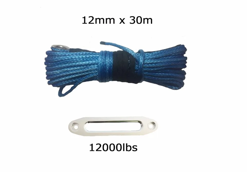 Free Shipping 12mm x 30m synthetic winch Line cable rope with hook and fairlead (ATV UTV 4X4 4WD OFF-ROAD) | Автомобили и
