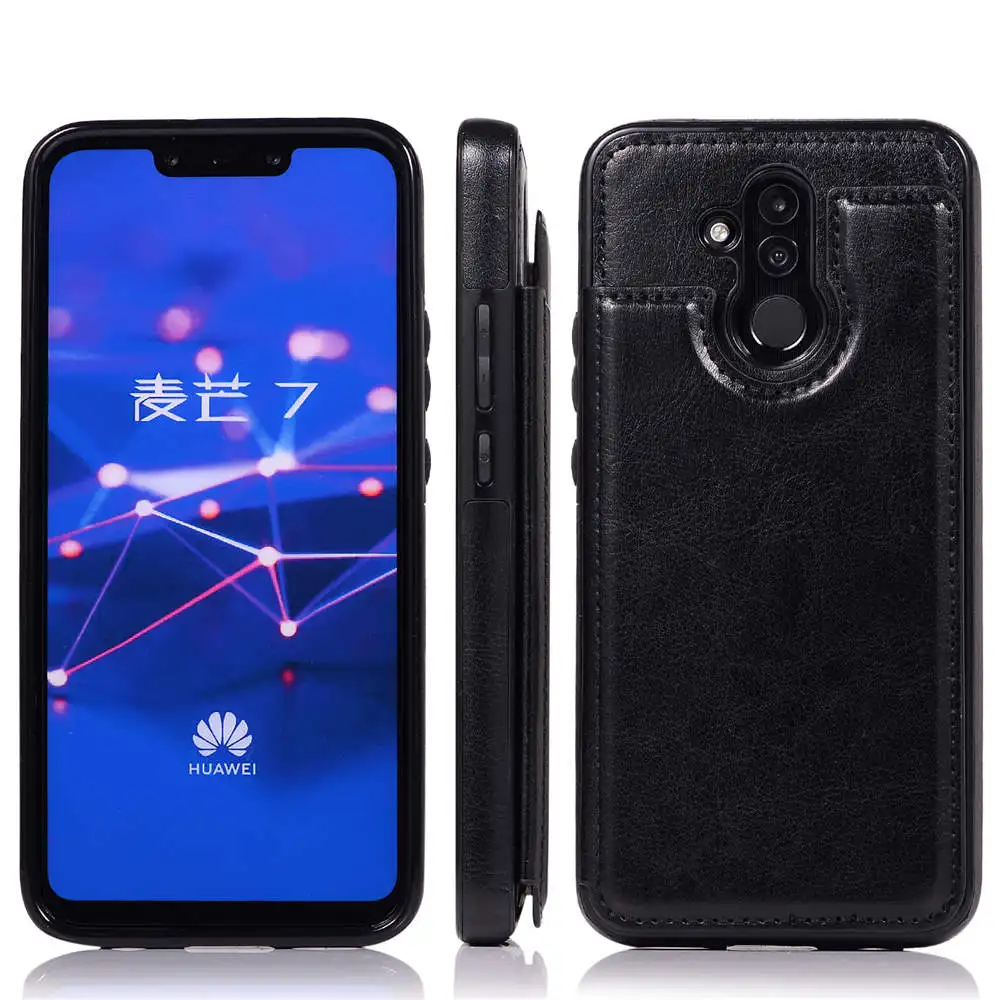 Ударопрочный чехол бумажник mate20 pro из искусственной кожи с откидной крышкой и