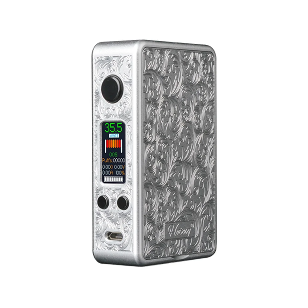 Hotcig R150S TC бокс мод с 0,96 дюймовым красочным экраном и водонепроницаемым HM чипом и магнитными панелями Vape мод VS Drag 2 - Цвет: Серебристый