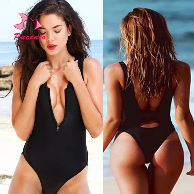 Pacent секси купальник бикини пуш ап на молнии ванный комплект Для женщин Одна