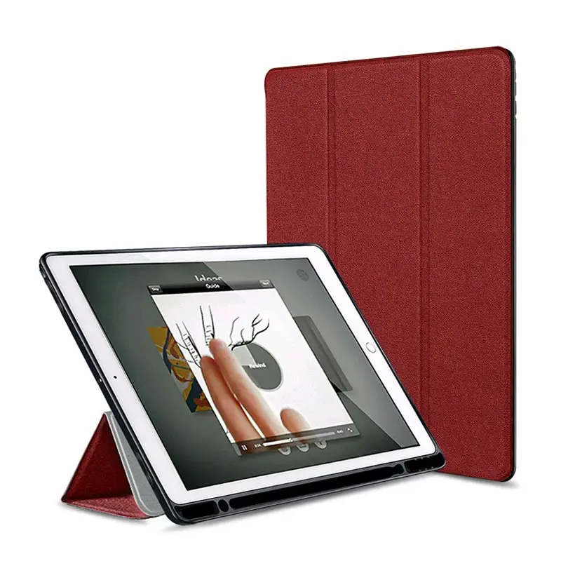 9.7 2017 2018 Red Чехол для нового iPad 9,7 дюйма чехол с карандашом-держателем Умный Магнитный ТПУ силиконовый чехол для iPad 5-го 6-го поколения Funda - Цвет: 9.7 2017 2018 Red