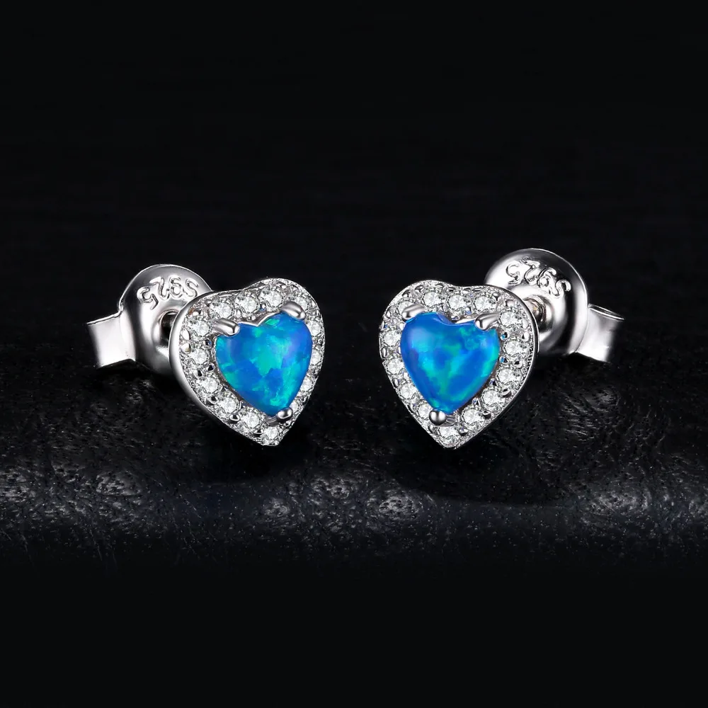 JewelryPalace сердце кабошон создан черный опал серьги Аутентичные 100% 925 пробы