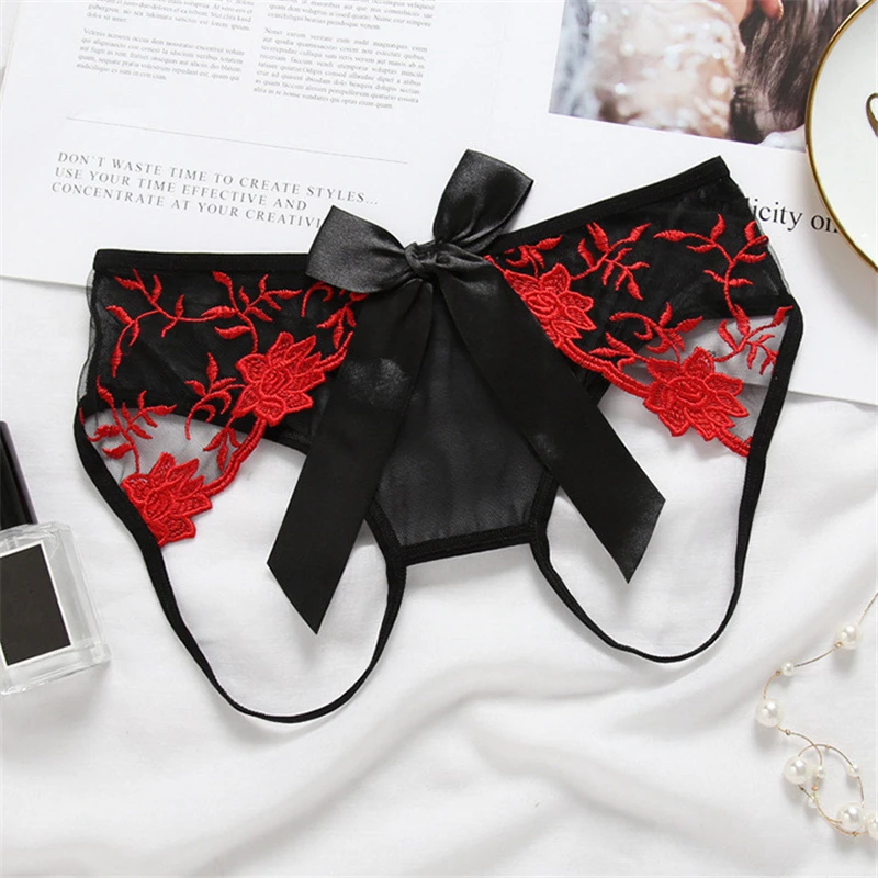Новый милый большой бант трусики с вырезами пикантные Для женщин Экзотические