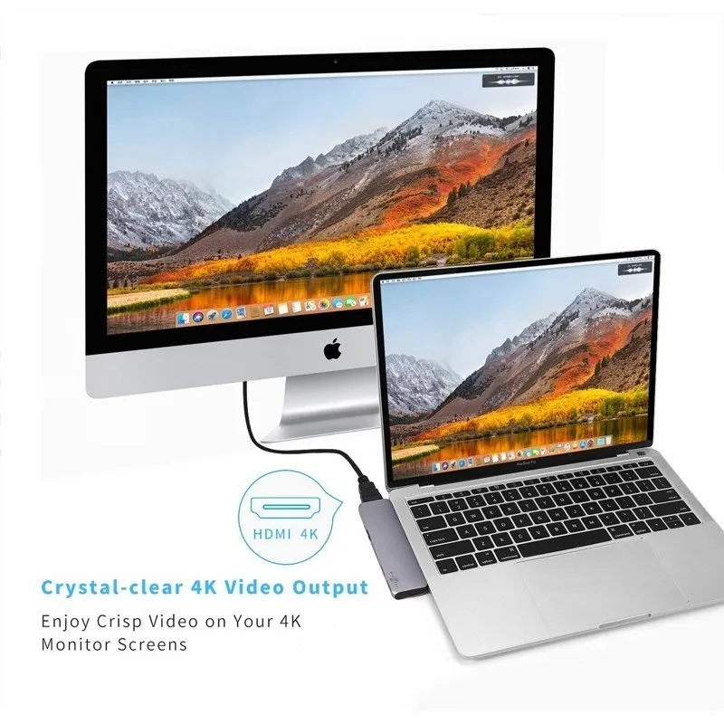 Usb type C концентратор адаптер Thunderbolt 3 док-станция type-C с 4K HDMI USB 0 микро TF SD карта для