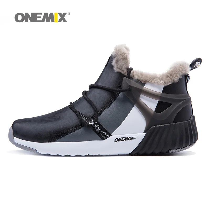 Мужские зимние теплые прогулочные ботинки ONEMIX для женщин кожаная