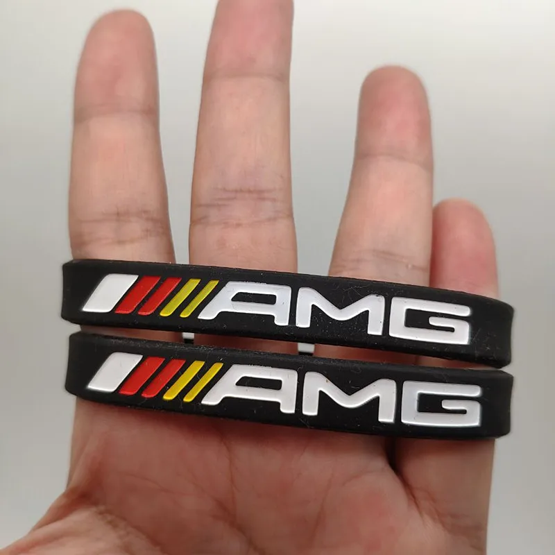 2 шт., силиконовый браслет AMG для мужчин и женщин, резиновый браслет на запястье, браслет для Mercedes Benz Club Fans, повязка на руку, Pulsera Pulseira