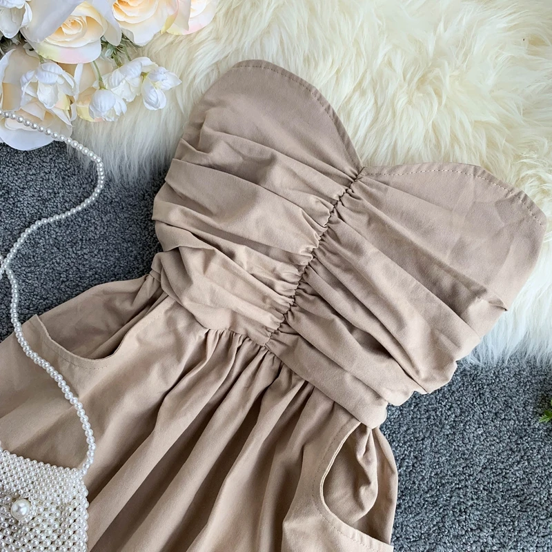 Vestidos verano 2019 летнее сексуальное черное вечернее платье однотонное без бретелек