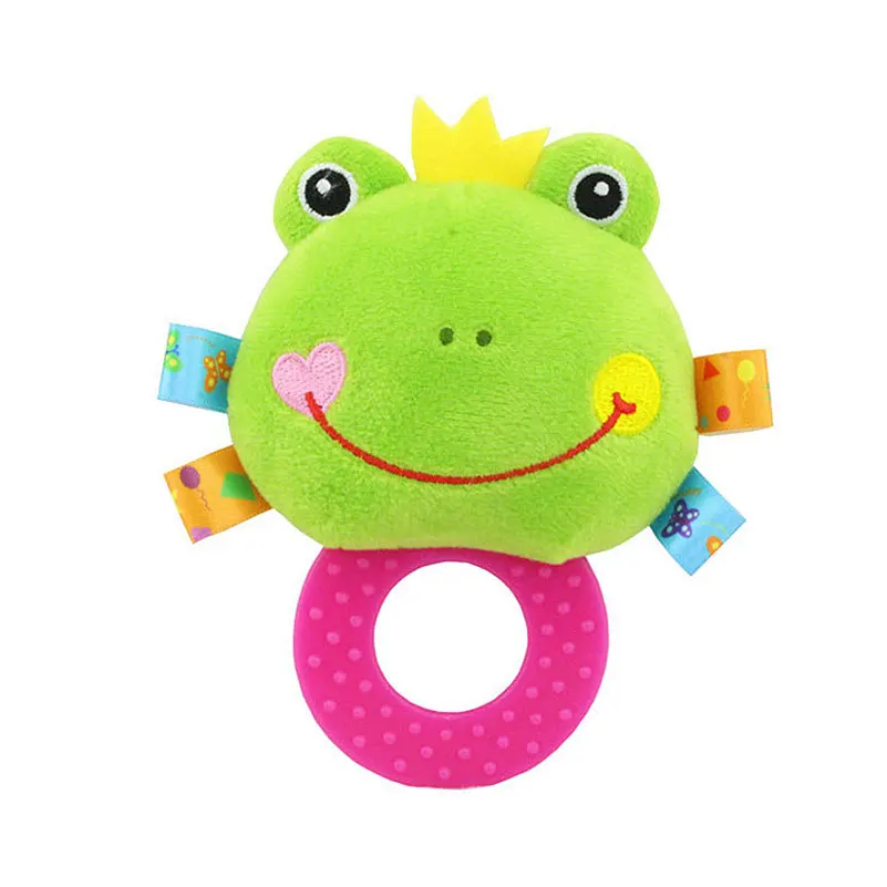 Infant Baby Plush Rattle Stuffed Toy Hand Grasp Teethers Cute Animal Handbell Ring Newborns Early Development Boys Girls Gift
