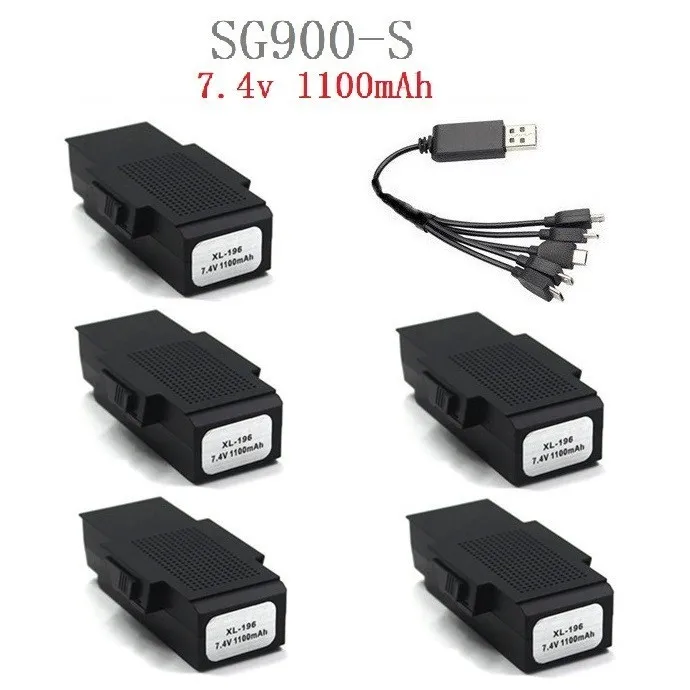 (5 в 1) 7 4 V 1100mAh Lipo зарядное устройство для SG900S SG900 S RC вертолет Квадрокоптер запасные