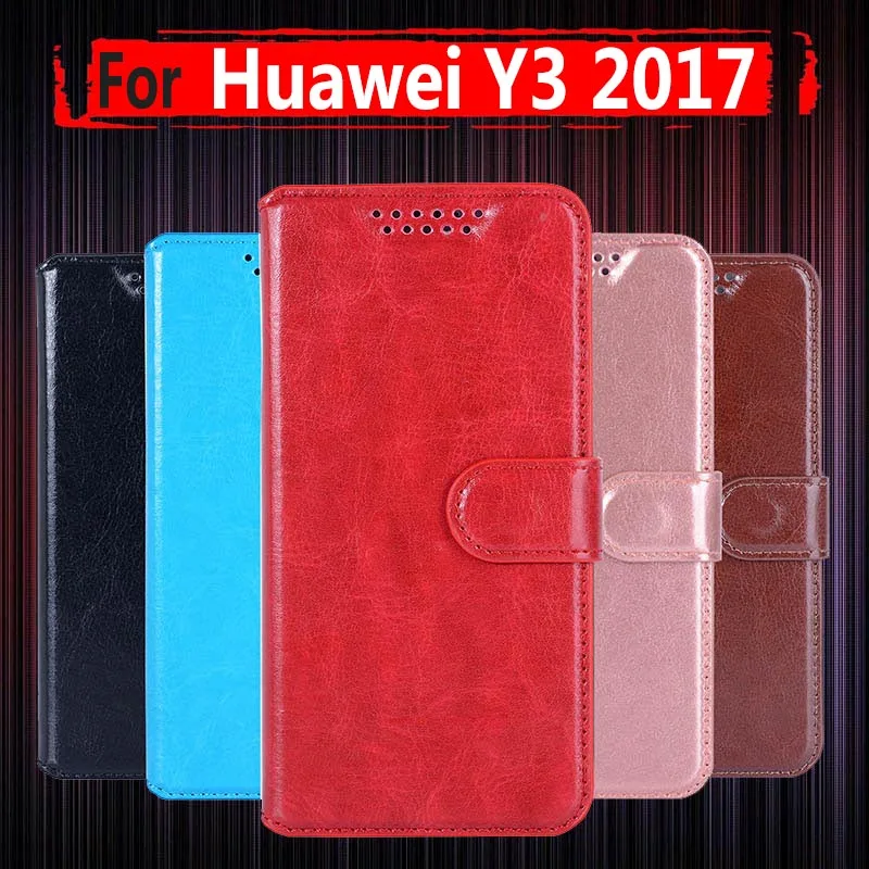 Чехол для Huawei Y3 2017 чехол с откидной крышкой 5 0 дюйма роскошный чехол-кошелек из