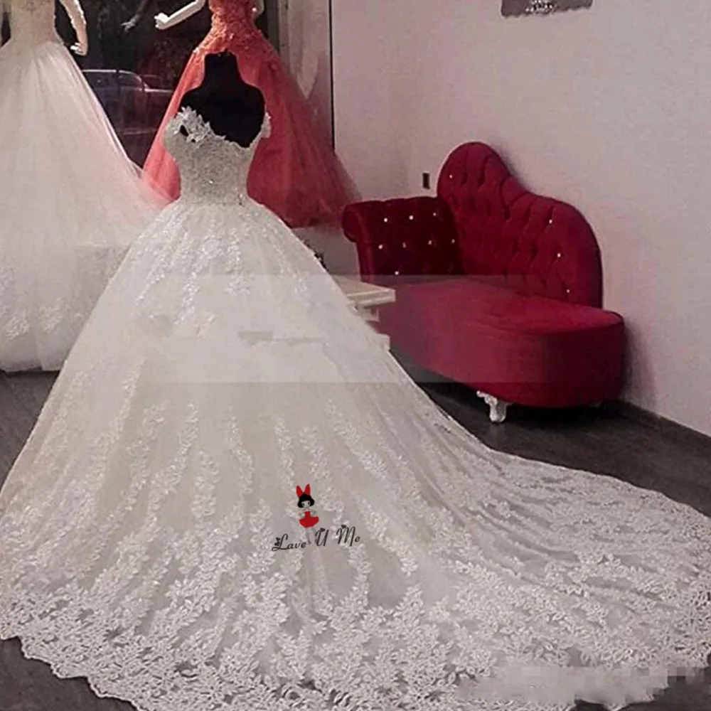 

Vestido de Noiva Renda Gorgeous Lace Wedding Dresses Ball Gown off Shoulder Wedding Gowns Sweep Train Turkey Bride Dress 2018