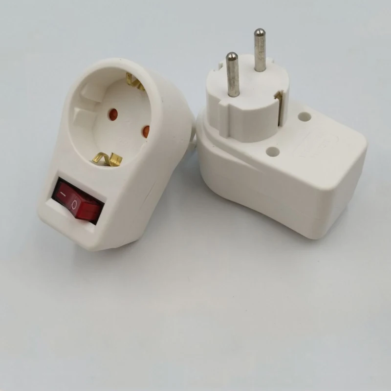 5PCS European Conversion Plug German Socket With independent switch Child Safety Protection Door Power Adap | Электроника
