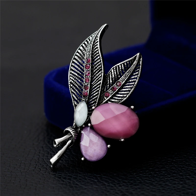 Женская Винтажная брошь в форме цветка серебристая декоративная с кристаллами