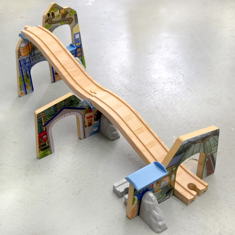 

p119 free shipping luxury wood track compatible wood track special scene viaduct accessories portfolio Child's toy gift