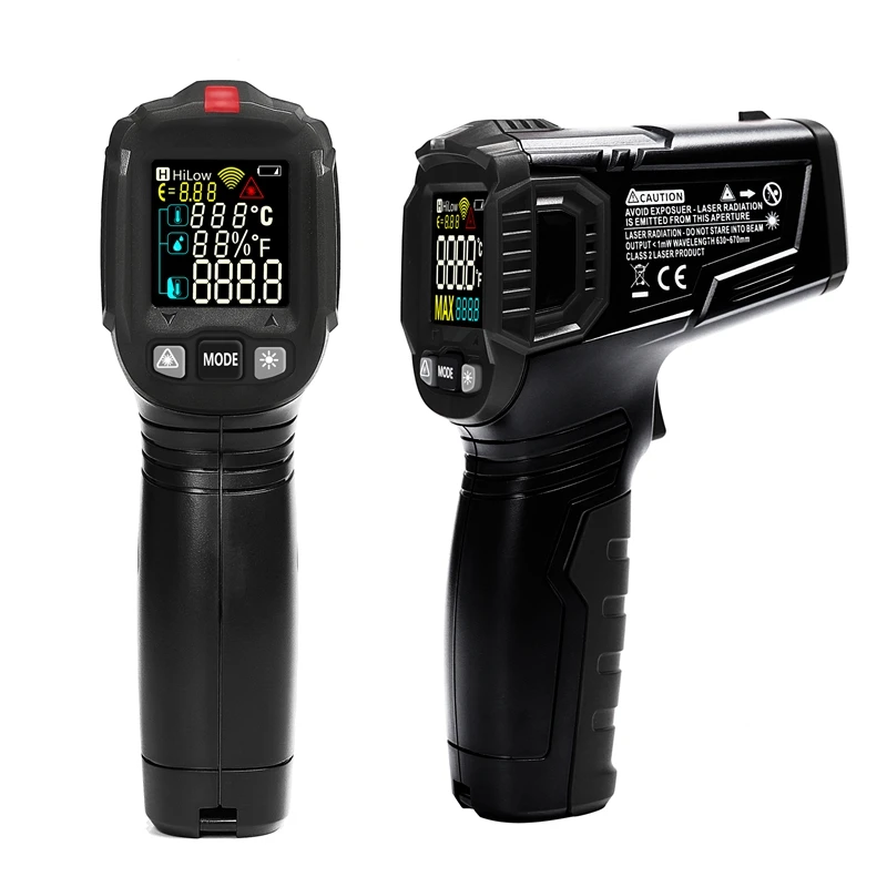 Infrared Thermometer -50-600 Degrees Non-contact IR Digital Hygrometer Laser Pyrometer LCD Colorful Screen Temperature Meter | Инструменты