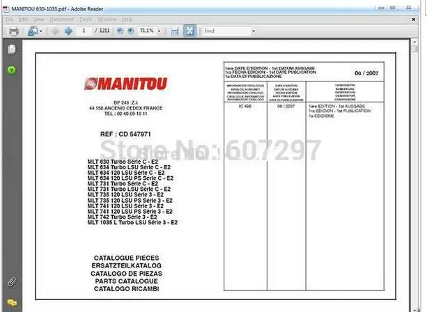 Каталог запчастей для вилочного погрузчика Linde EPC + каталог Bobcat JCB spp 1 17 Manitou