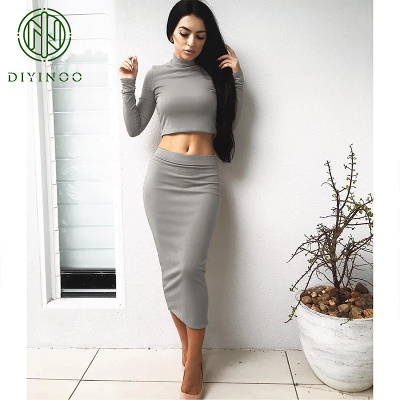 DIYINOO осень-зима Офисные женские туфли длинный рукав Высокий воротник модные