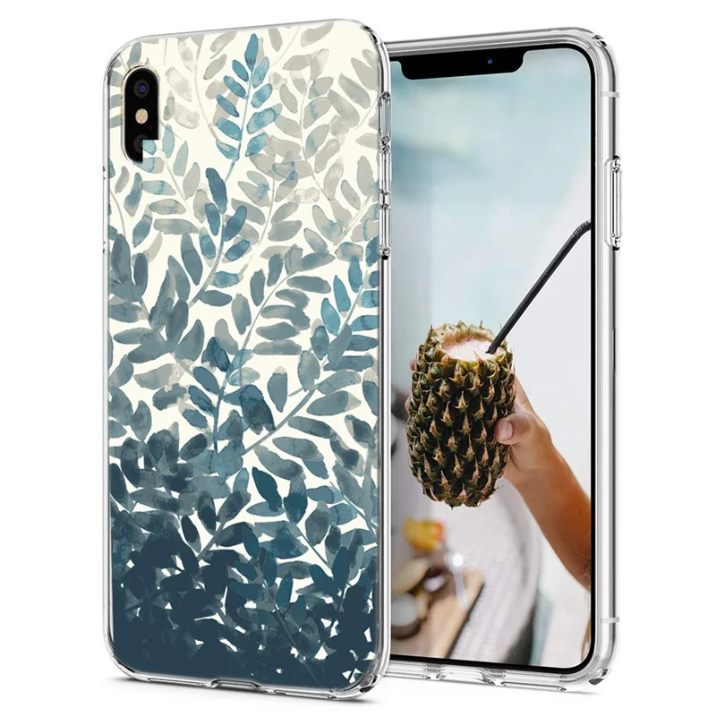 Силиконовый чехол для iPhone 7 Plus 6 S XR XS Max мягкий из ТПУ с цветными листьями 6S 8 X M125 |