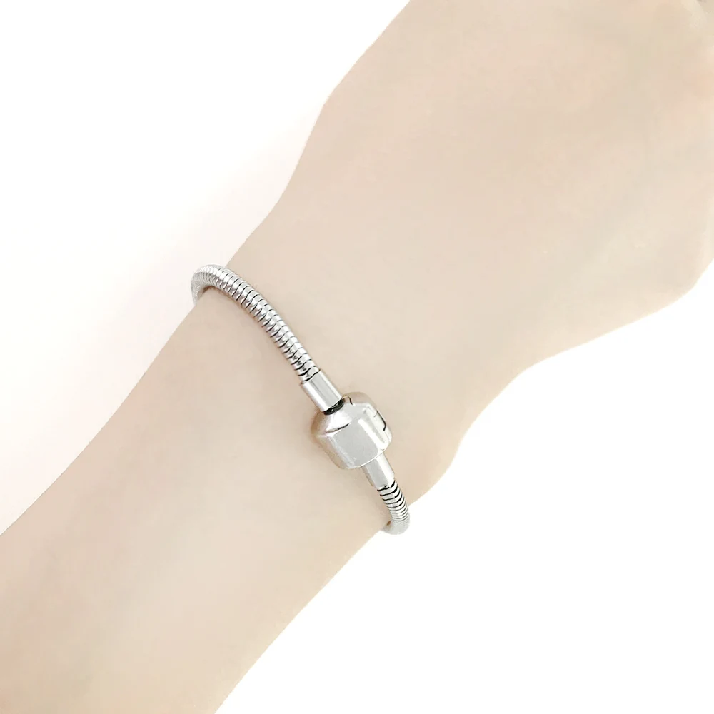 2018 Новый FINE4U B016 316L браслет-цепочка из нержавеющей стали со змеиным плетением и