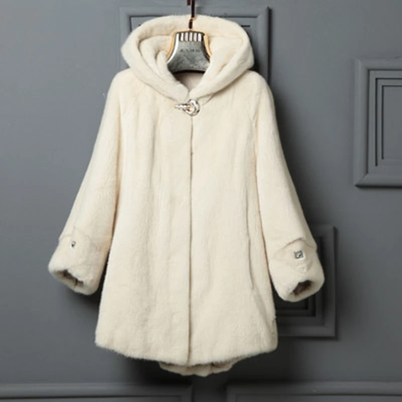 Норковая женская зимняя куртка с капюшоном из цельного меха норки | Женская