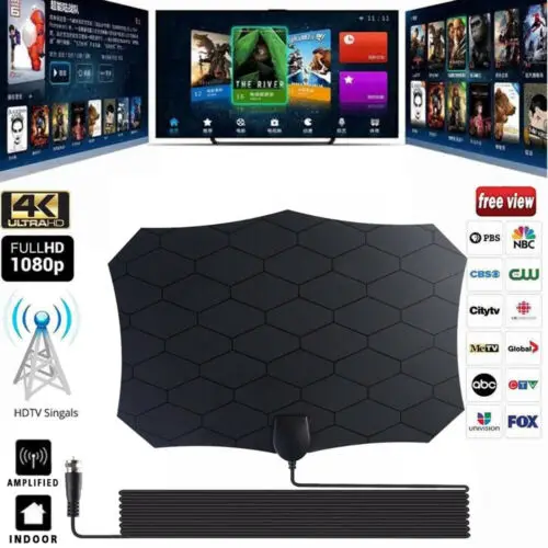 Комнатная ТВ антенна 200 миль цифровая HDTV на VHF UHF Freeview Skywire1080P 4K HD TV Digital