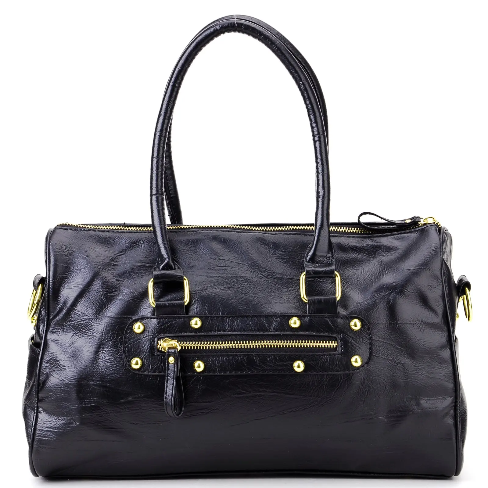 WholeTide 10 * AUAU Sac A Main Porte Noir Pour Femmes Cuir PU En Rayure Rocher Ave Un Petit Ours | Багаж и сумки