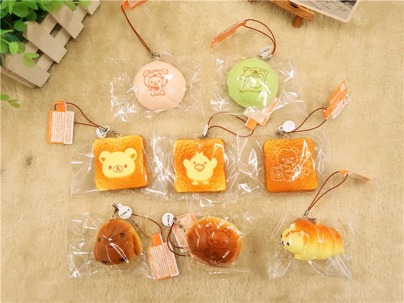 Kuutti Squishy 30 шт. розовый простой Мини Kawaii Rilakkuma kiiролиitori хлеб мягкий тост долго