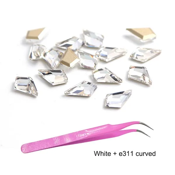 White e311 curved 10 шт. Стразы ab crystal Diamond золотые наклейки для ногтей-задняя блеск страз драгоценного камня украшения ваших ноготков, 3D Подвески Ювелирные изделия CH739-1 - Цвет: White e311 curved