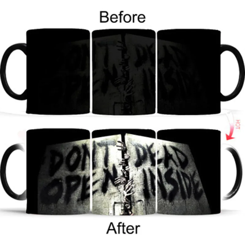 2019 The Walking Dead Magic Mug Color Changing Heat Sensitive Ceramic Coffee Surprise Gifts Tea Cup Mugs Bloody Hands | Дом и сад