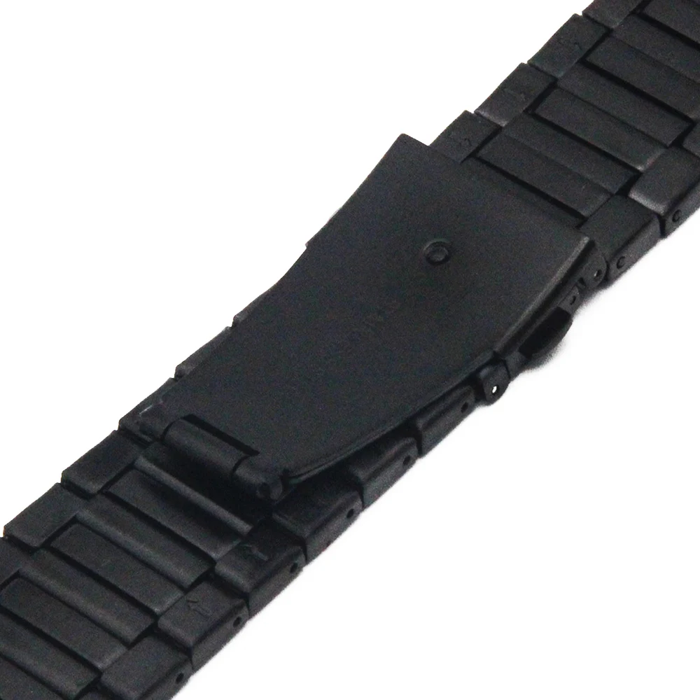 Ремешок для часов из нержавеющей стали 24 мм для sony Smartwatch 2 SW2, складной ремешок с застежкой, ремешок на запястье, браслет, черный, серебристый цвет+ пружинная планка