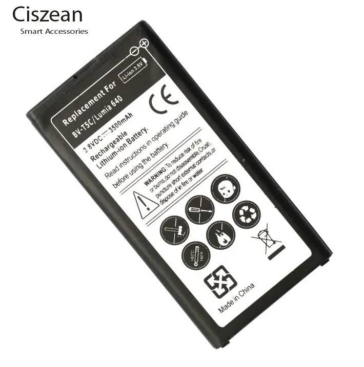 Запасной аккумулятор Ciszean 1x3500 мАч для Nokia Lumia 640 BV T5C LTE AT&T телефона батареи #33