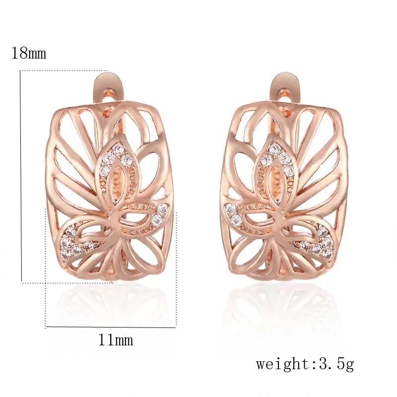 2 Style Womens 585 Rose Gold Color Crystal Earrings Dangle | Украшения и аксессуары
