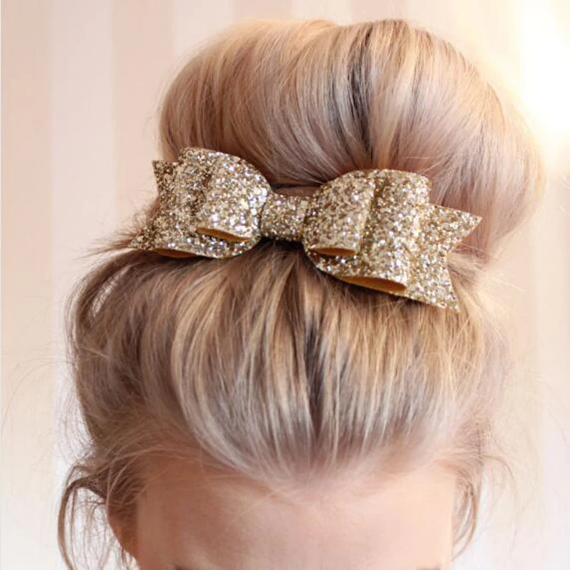 

New Fashion Girls Big Bow Hair Clips Sequin Bowknot Hair Accessories Party Glitter Hairpin Cute Hair Bows Hairgrips Barrettes