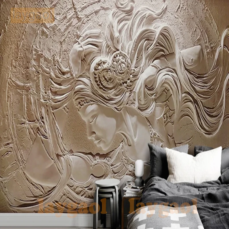 Large Photo Wallpaper 3d stereo relief Wallpapers for Walls Art Decor mural 3D Wall Mural embossed Sex Girl decorative picture |